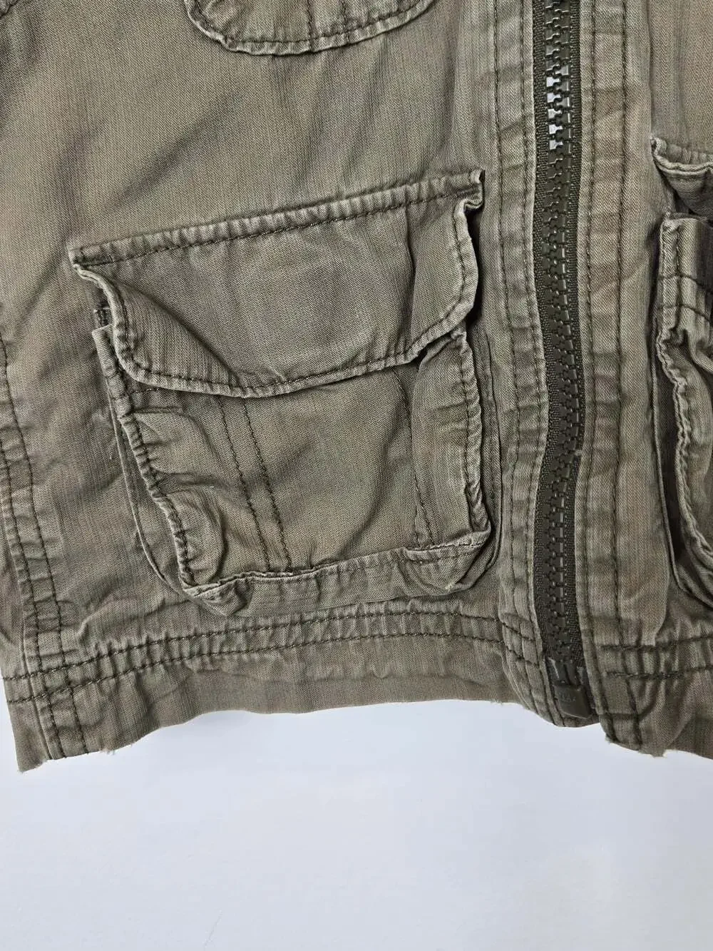 Baby Gap 18-24M Olive Utility Cargo Hooded Vest Military Gorpcore